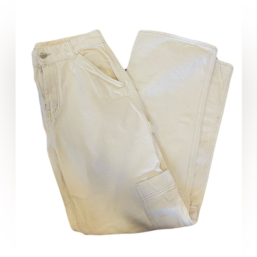 H&M High Waisted Ivory Cargo Pants